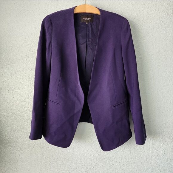 Lafayette 148 New York minimalist luxecore open front blazer - Picture 3 of 11
